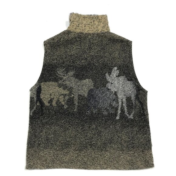 VTG Black Mountain Outdoor Moose Elk Full Zip Fleece Vest Adult SM Made in USA - Picture 6 of 6